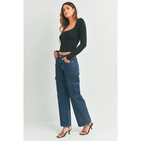 Just Black Denim - Cargo Jean | Dark Denim - Picture 3 of 4